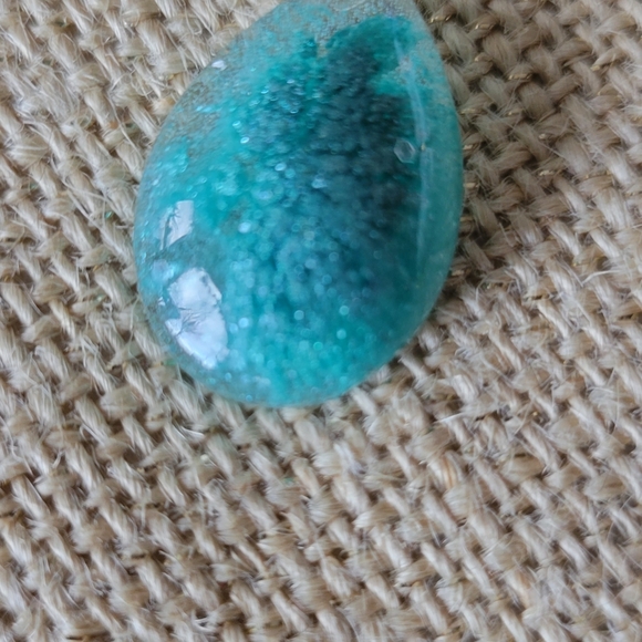 Resin earrings, teal blue - Picture 7 of 7